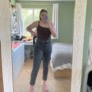 black girlfriend high rise jeans